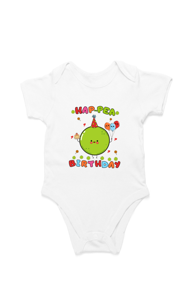 "Little Pea-ty  Birthday Time!" 🎉 New born romper