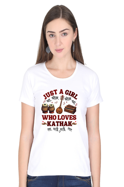 just a Girl who loves kathak for women - ladies short sleeve classic t shirt