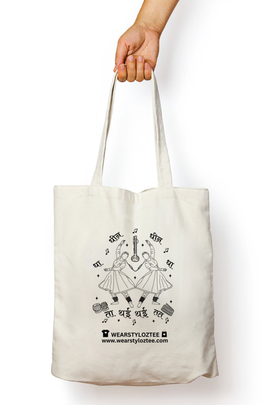 indian kathak dance tote bag