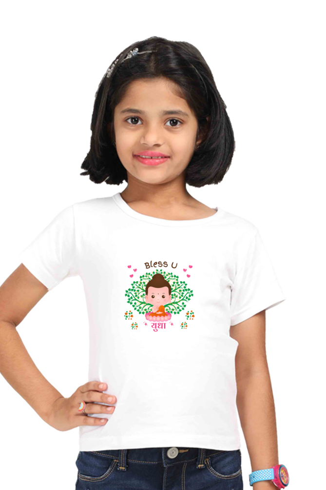 Yudha Blessed by Cute litte budha- kids girl t shirt