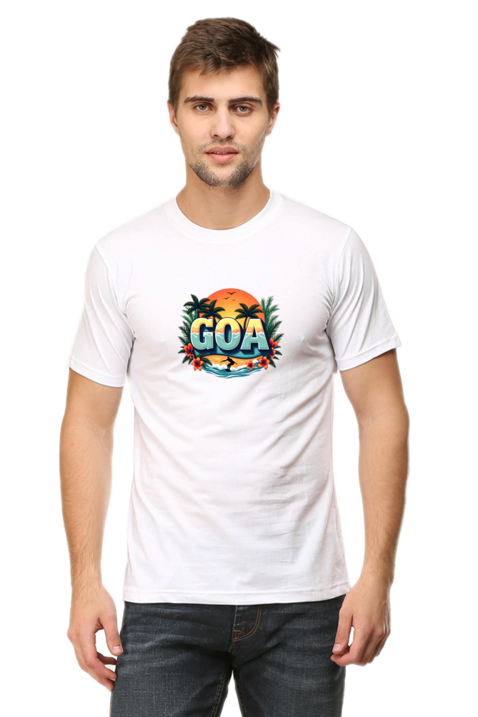 Vintage Sun Set -Goa Mens Round neck t shirt