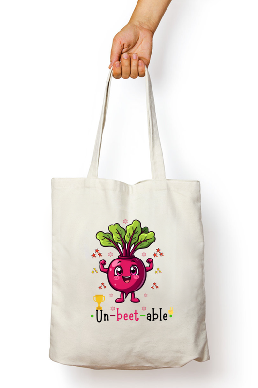 un-beet-able-funny beet root-zipper tote bag