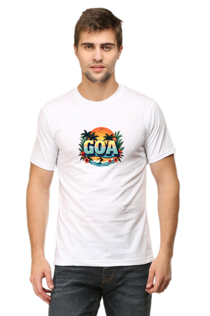 Vintage Sun Set -Goa Mens Round neck t shirt