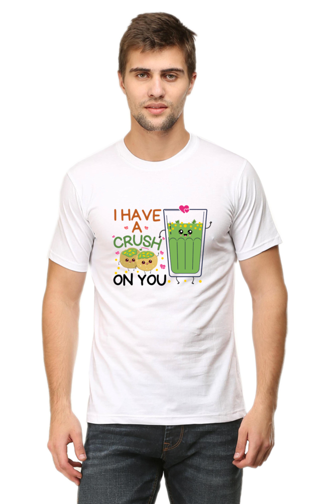 I have a crush on you -Funny Puri loves pani mens t shirt