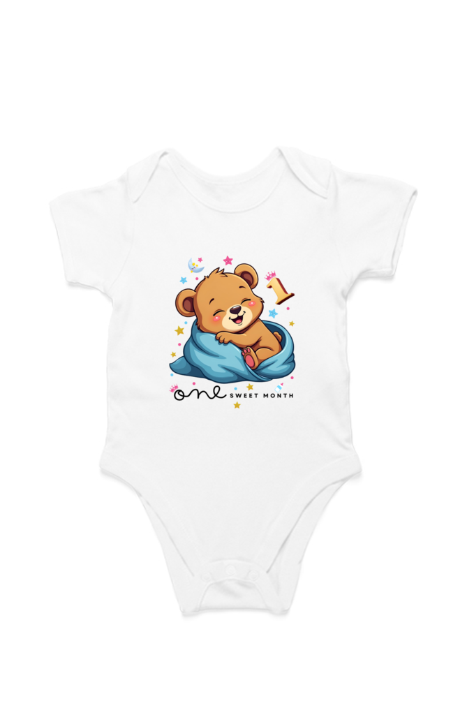 Cute Baby Bear sleeping in the blanket baby romper for 1 month old kid boy