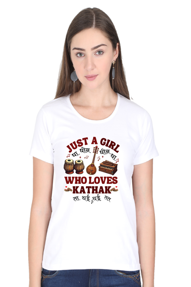 just a Girl who loves kathak for women - ladies short sleeve classic t shirt