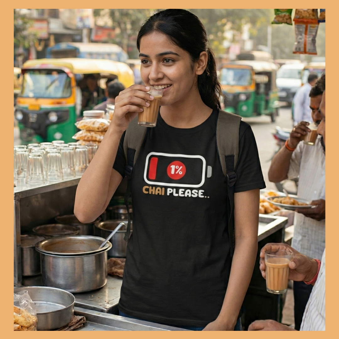 Battery Down 1 % Chai Please..Unisex classic t shirt