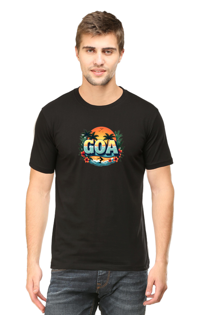 Vintage Sun Set -Goa Mens Round neck t shirt