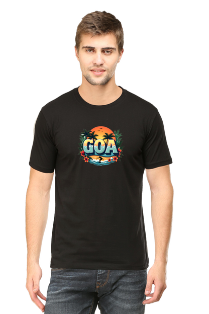 Vintage Sun Set -Goa Mens Round neck t shirt