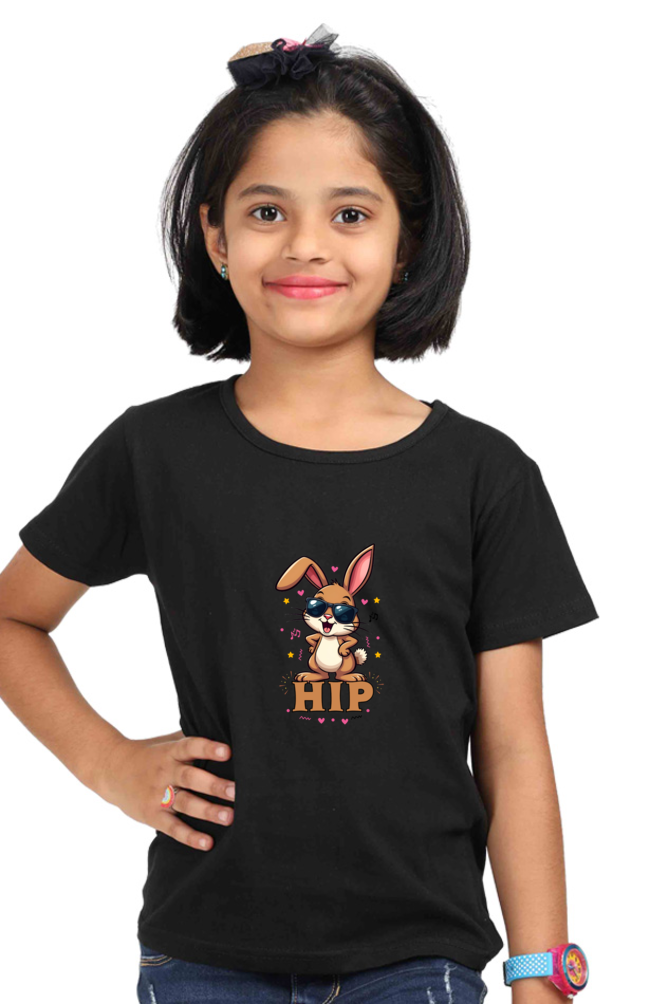 Hip-Cute bunny with hands on hip for twin girl t shirt