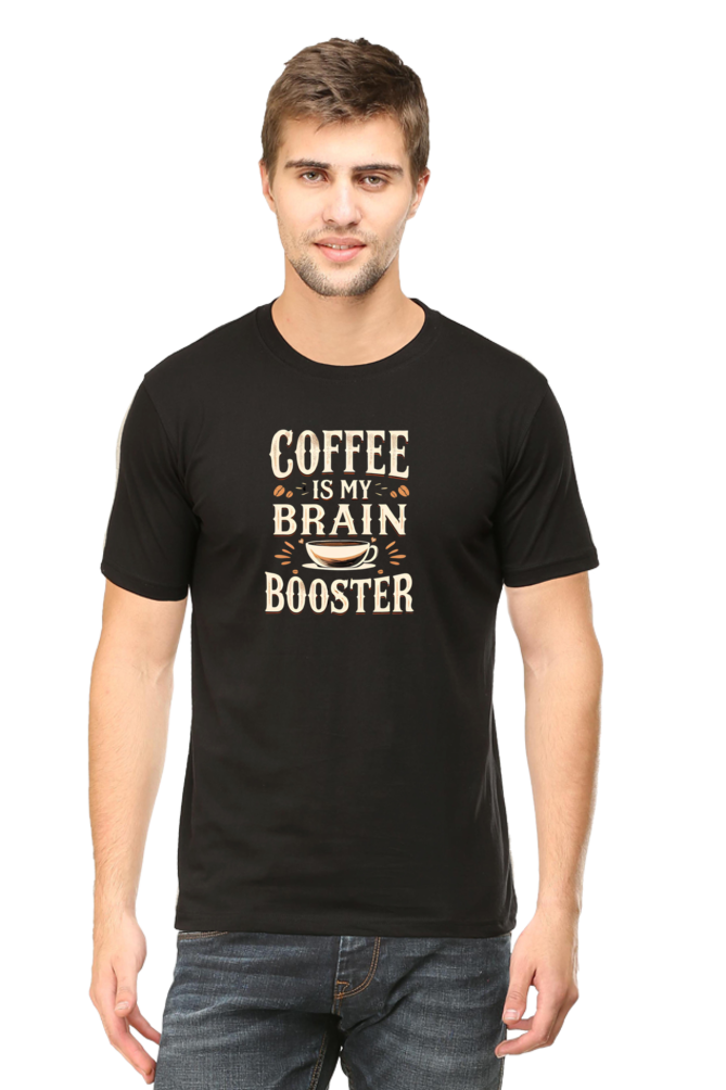 Coffee is my Brain Booster - coffee lover mens short sleeve t shirt