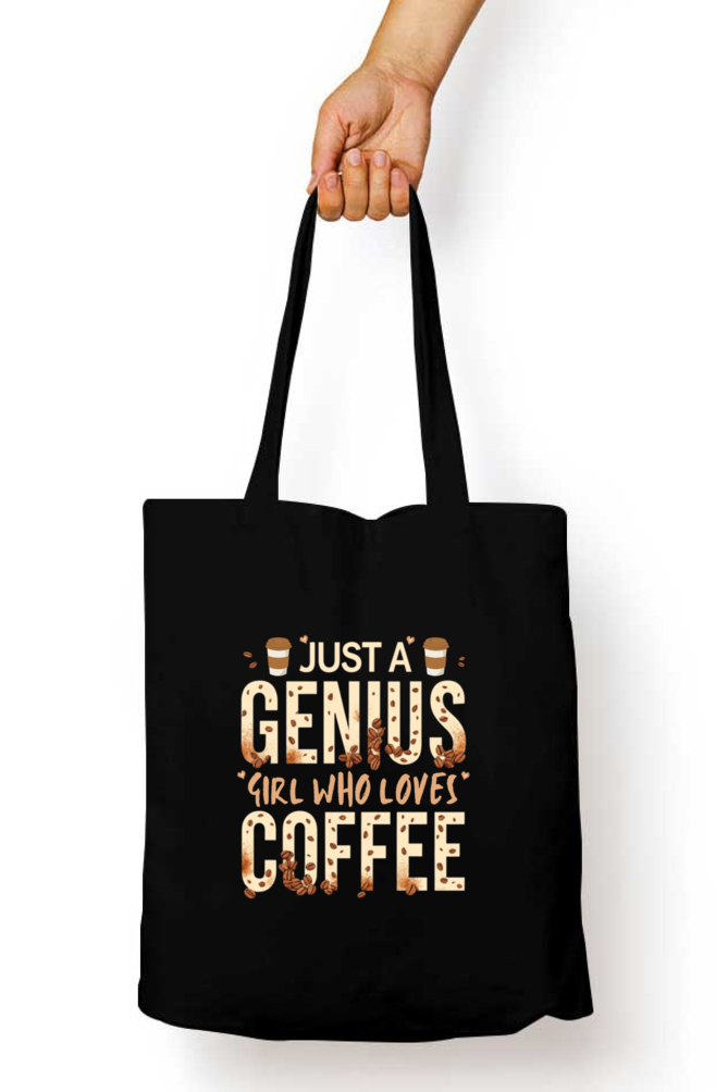 Just a Genius girl who loves coffee -zipper tote bag