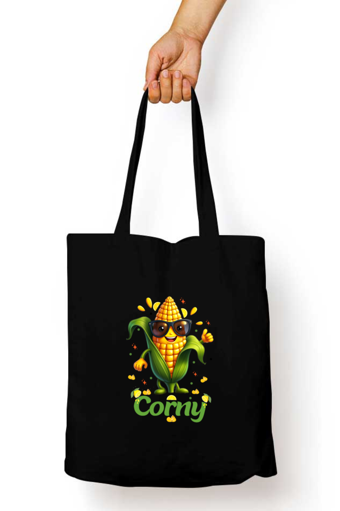 Funny Corn cob with sunglasses zipper Tote Bag