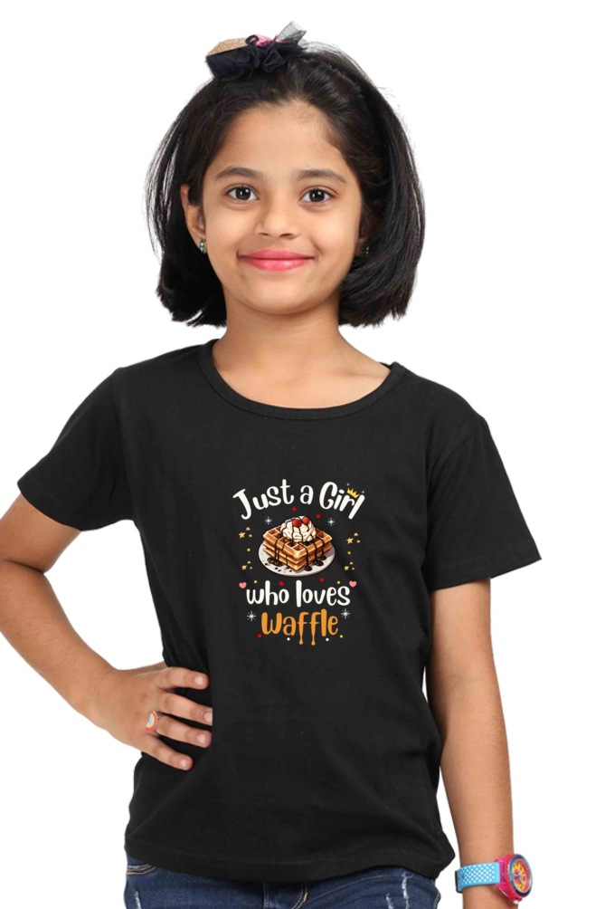 Just a Girl who loves Waffle Teen Girls short sleeve  t shirt