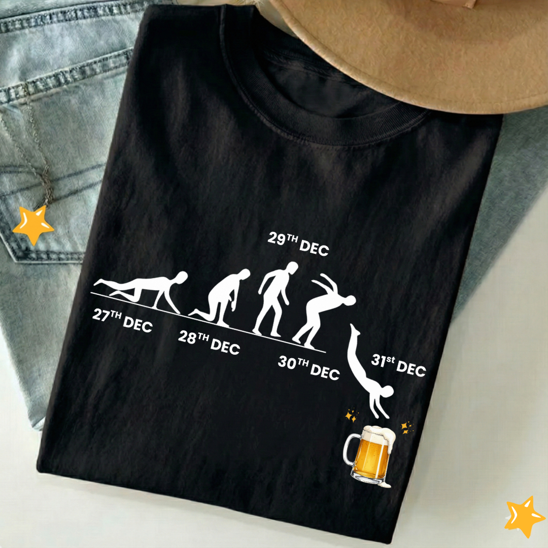 “December Mode: Upgrade → Utho → Chalo → Gir Jao-Unisex Classic Crew T-Shirt