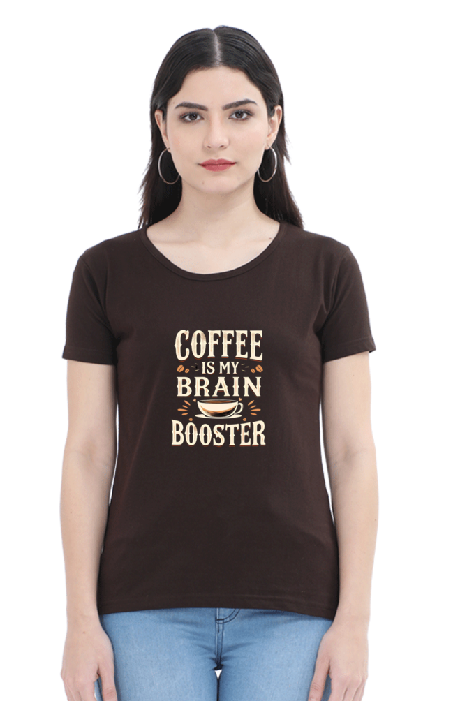 Coffee is my brain Booster -Coffee lover - Ladies short sleeve t shirt