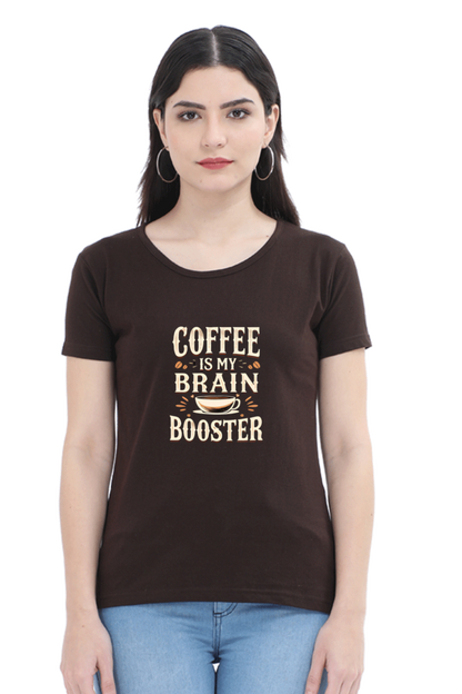 Coffee is my brain Booster -Coffee lover - Ladies short sleeve t shirt