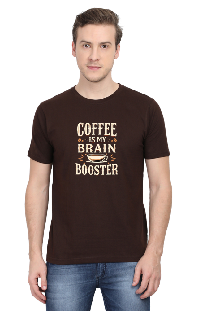 Coffee is my Brain Booster - coffee lover mens short sleeve t shirt