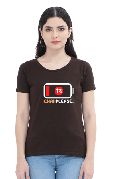 Battery Down 1 % Chai Please Ladies tee