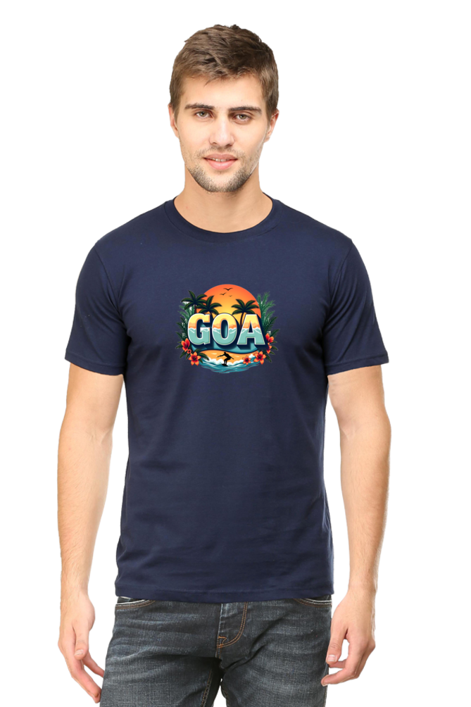 Vintage Sun Set -Goa Mens Round neck t shirt