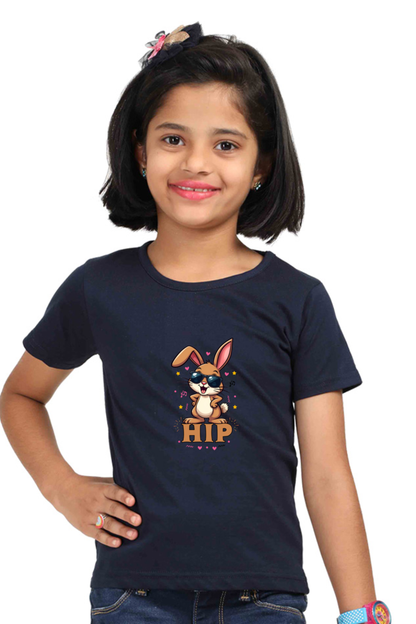 Hip-Cute bunny with hands on hip for twin girl t shirt