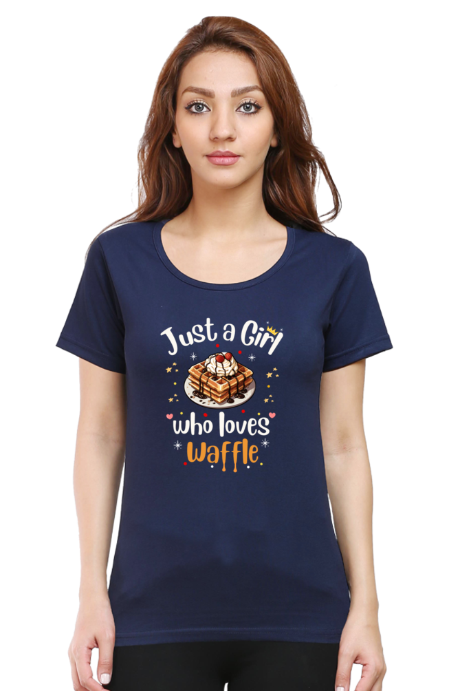 Just a Girl who Loves Waffle- Chocolate waffle-Ladies short sleeve classic t shirt