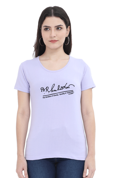 Dr.B.R.Amberkar Signature (Liberty, Equality Fraternity) Ladies tee