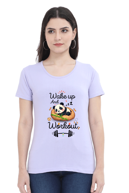 Wake up and workout funny Panda go to gym for Fitness T shirt