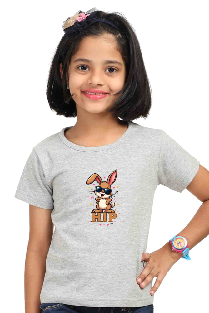 Hip-Cute bunny with hands on hip for twin girl t shirt