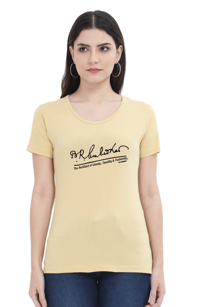 Dr.B.R.Amberkar Signature (Liberty, Equality Fraternity) Ladies tee