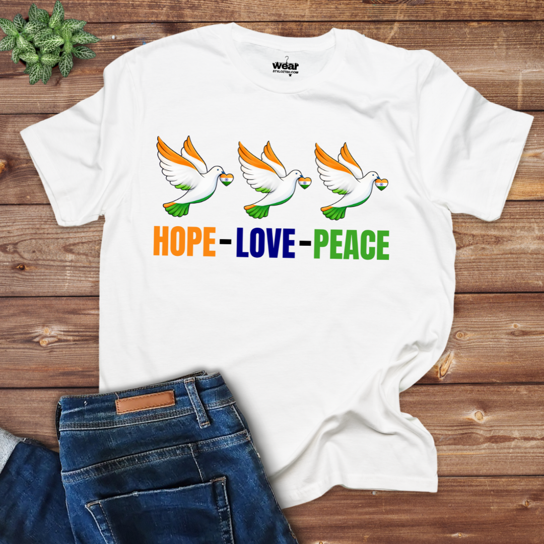 Hope -Love _Peace - Dove -Unisex Classic Crew T-Shirt