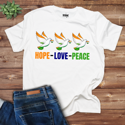 Hope -Love _Peace - Dove -Unisex Classic Crew T-Shirt