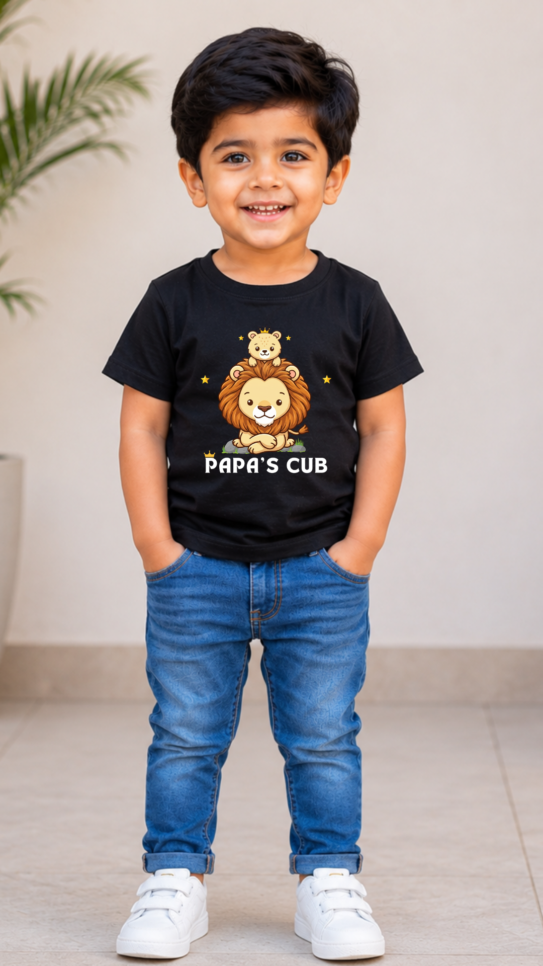 Papas Cub Kids boy  Crew Neck T-Shirt