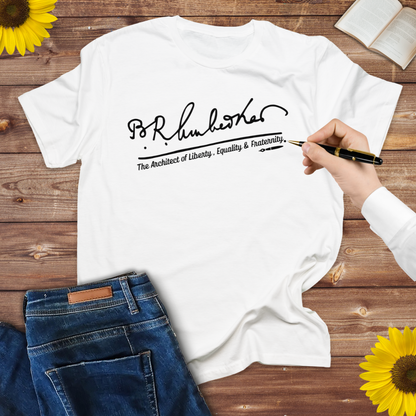 Dr.B.R.Amberkar Signature (Liberty, Equality Fraternity) Ladies tee
