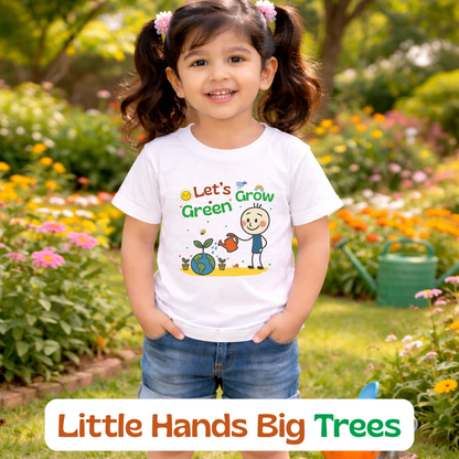 Summer Lets Grow Green Kids Unisex fit  Crew Neck T-Shirt