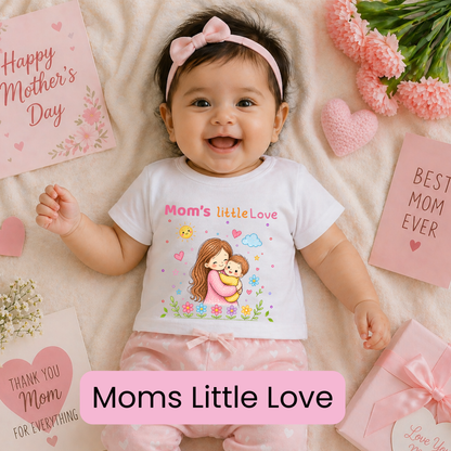 Happy Mothers day Moms Little Love -Kids Crew Neck T-Shirt( 0 -5 yrs)