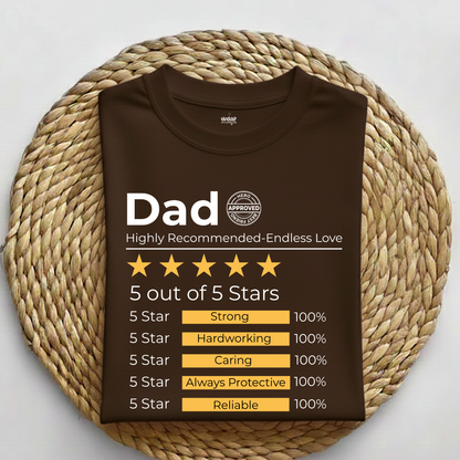 Dad -Father 5 Star Ratings -Unisex Classic Crew T-Shirt