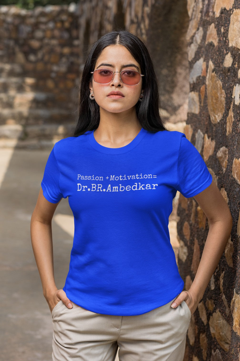 Passion +Motivation=Dr.BR Ambedkar ladies tee