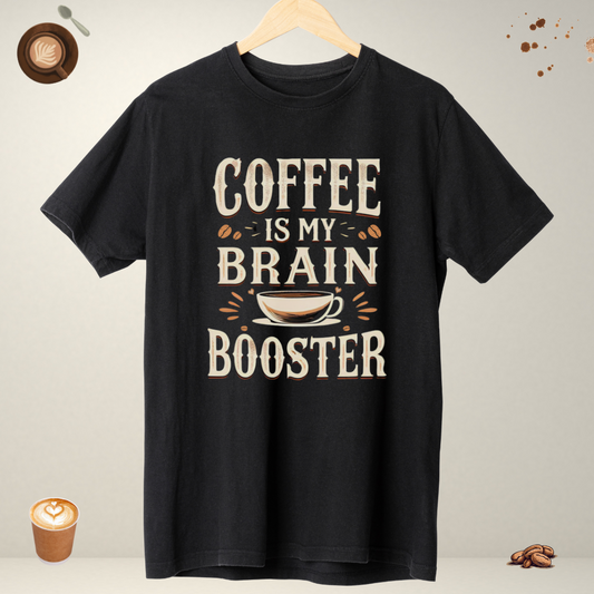 Coffee is my Brain Booster - coffee lover mens short sleeve t shirt