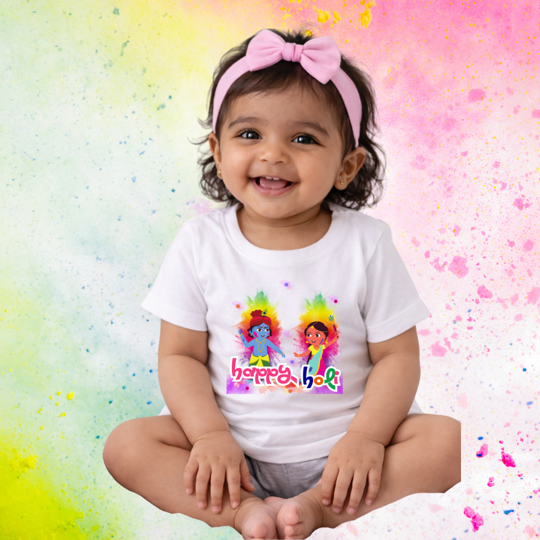 Happy Holi - Holi Hai  Kids (0-5yrs) Girl's Crew Neck T-Shirt