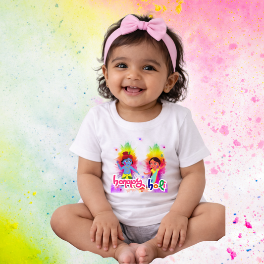 Happy Holi - Holi Hai  Kids (0-5yrs) Girl's Crew Neck T-Shirt