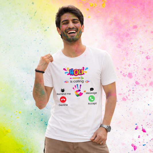 Holi is calling me I must accprt the call -Funny Holi Unisex Classic Crew T-Shirt