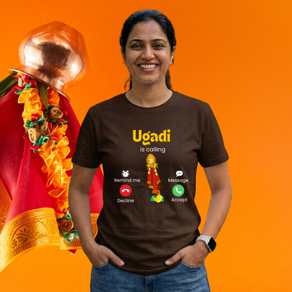 Happy Ugadi - Ugadi is calling i must accept the call -Unisex Classic Crew T-Shirt