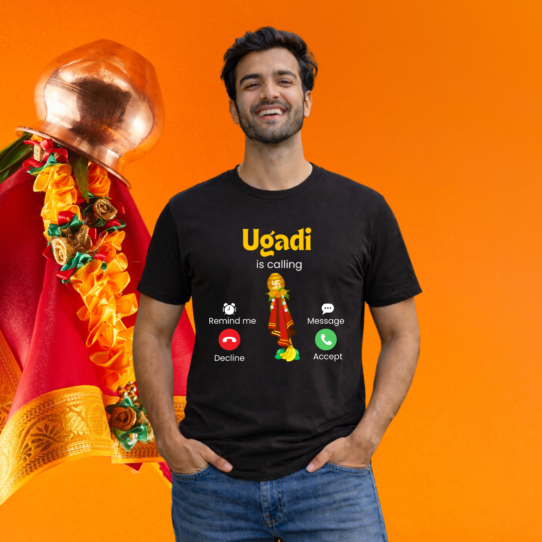 Happy Ugadi - Ugadi is calling i must accept the call -Unisex Classic Crew T-Shirt