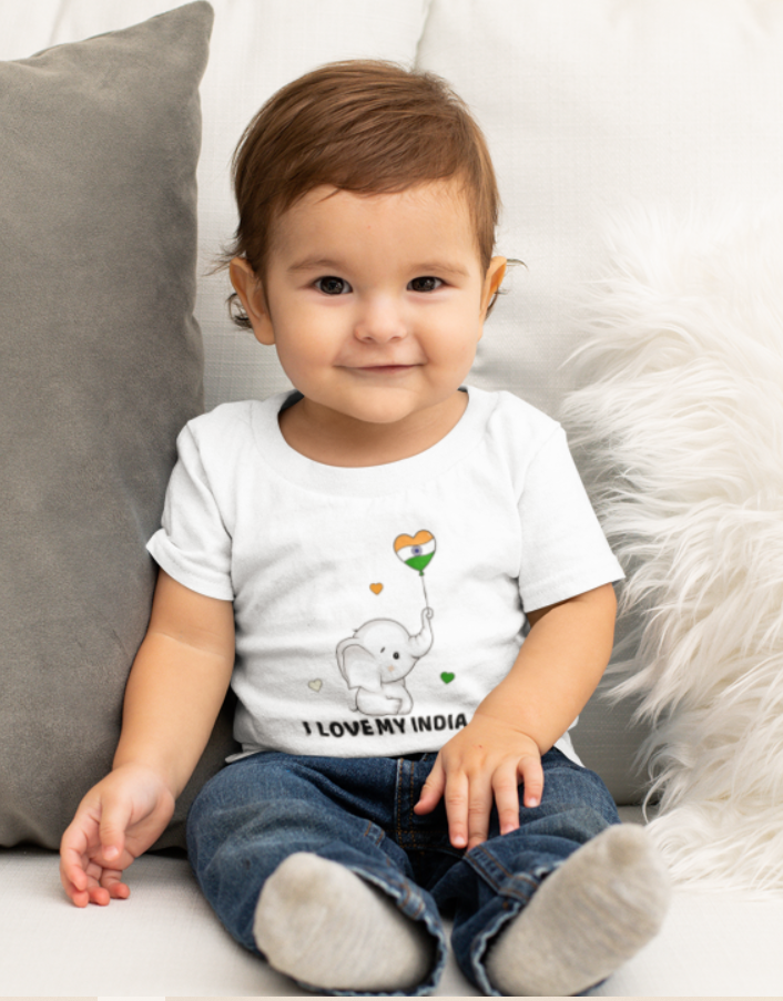 Cute Baby Ele- New Born baby t shirt