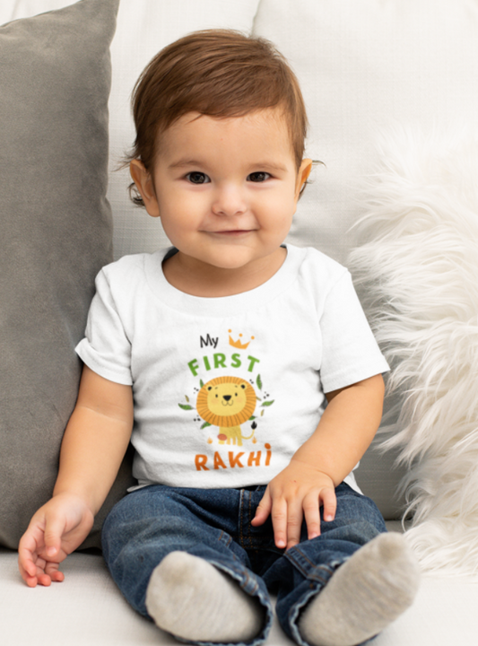 My first Rakhi -cute lion New Born & toddlers T shirt (0M to 47M)