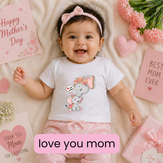 Happy Mothers day Love youm mom kids  Crew Neck T-Shirt