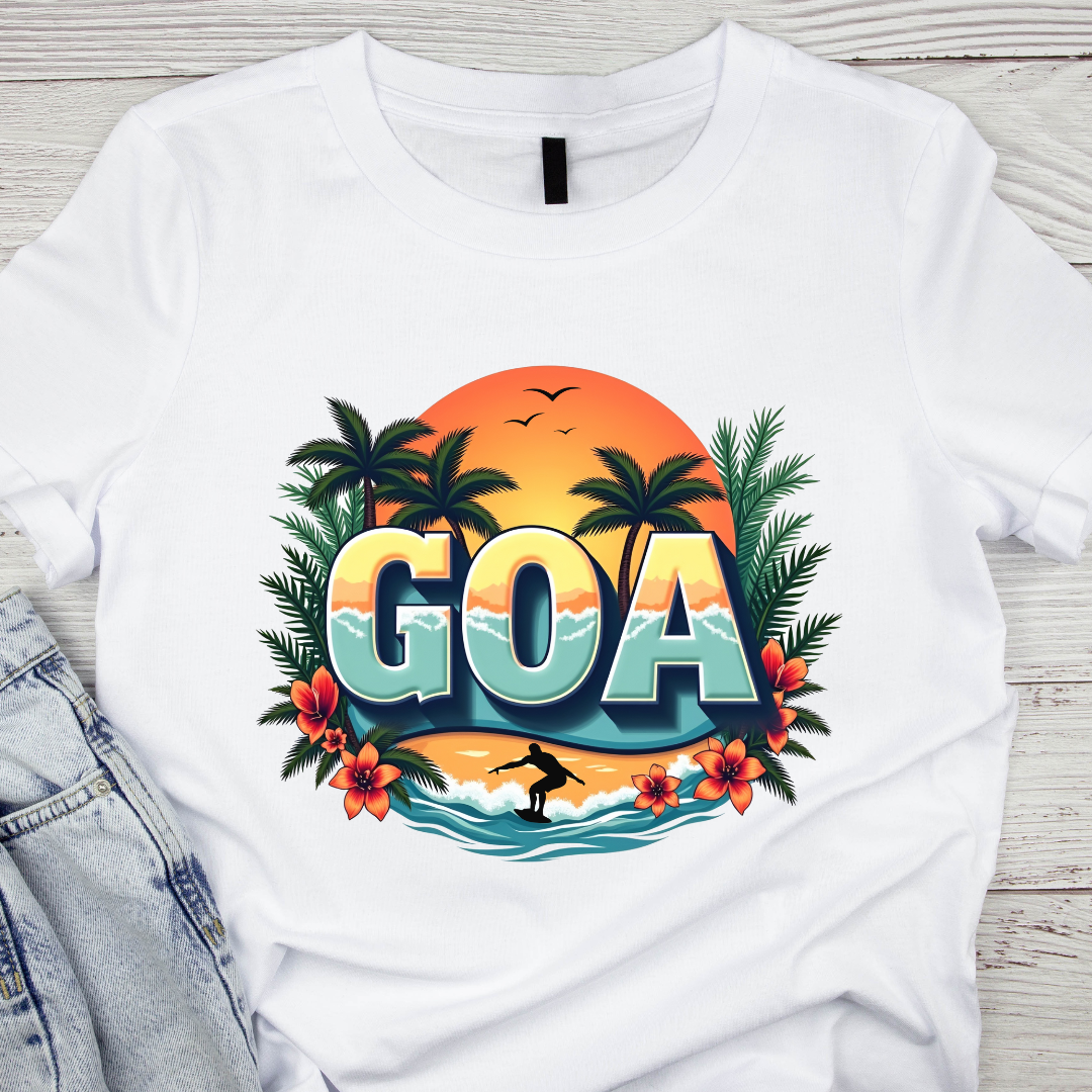 Vintage Sun Set -Goa Mens Round neck t shirt