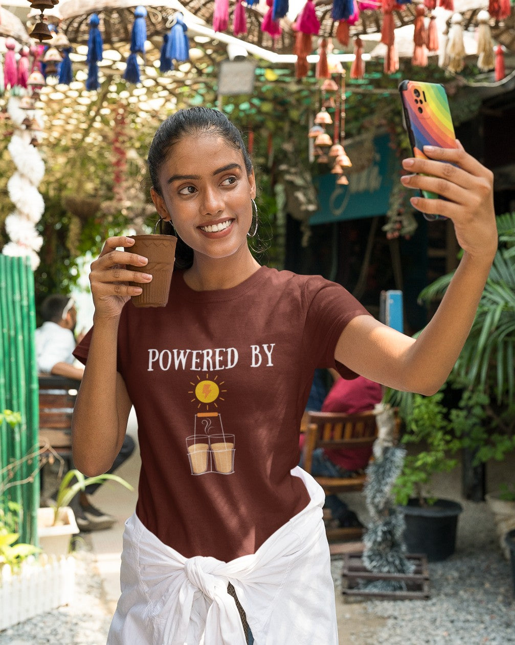 Powered by Tea ( Chai) ladies tee