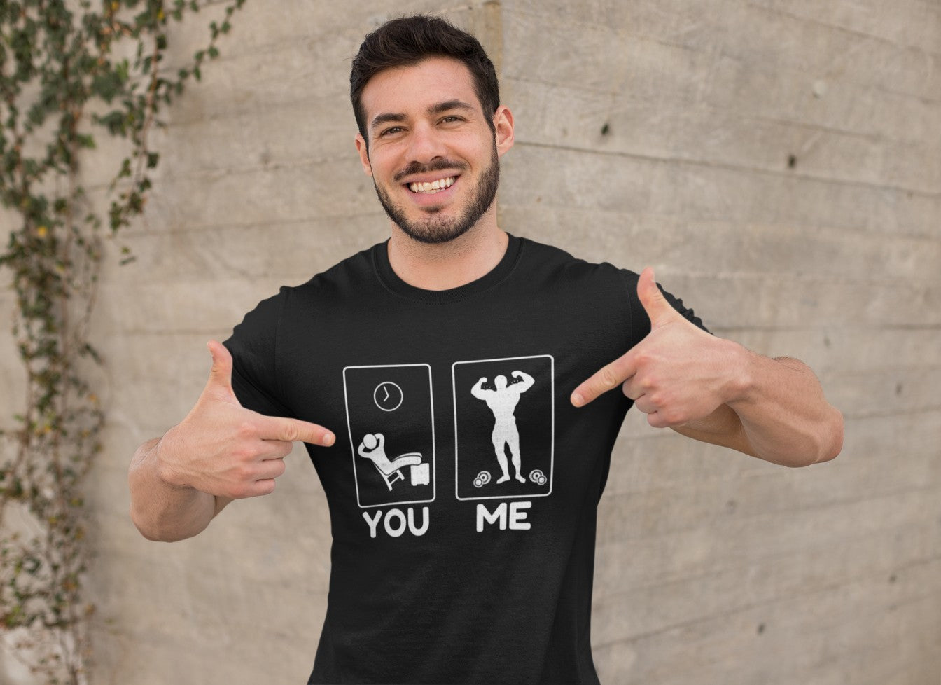 Lazy ( you)vs  Bodybuilder(me) Funny Fitness Mens Tee